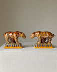 Pair of Staffordshire Pottery Style Ceramic Tigers