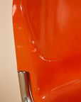 Set of x4 Orange Plastic Chairs