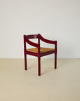 Set of x8 Burgundy Carimate Chairs by Vico Magistretti