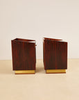 Rosewood and Brass Bedside Tables