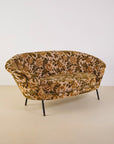 Italian Velvet Floral Sofa 1960s
