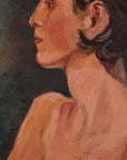 Intimate Vintage Oil Painting Of a Woman in Profile