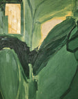 Green and Cream thick Oil on Canvas