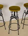 Set of x4 French Art Deco Forged Bar Stools