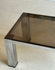 Smoked Glass and Chrome Coffee Table