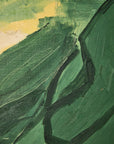 Green and Cream thick Oil on Canvas