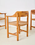 Set of 4 Rainer Daumiller Dining Chairs in Pine and Papercord, 1970s