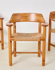 Set of 4 Rainer Daumiller Dining Chairs in Pine and Papercord, 1970s