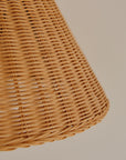 Floral Porcelain Lamp With Wicker Shade