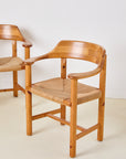 Set of 4 Rainer Daumiller Dining Chairs in Pine and Papercord, 1970s