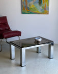 Smoked Glass and Chrome Coffee Table