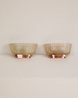 Pair of Art Deco Brass and Glass Wall lights by Seguso