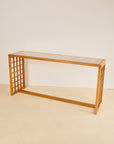 1970s Pine Lattice Console Table