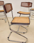 Chrome and Rattan Dining Chairs