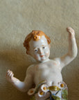 Vintage Italian Porcelain Wall Cherubs — Matching Pair