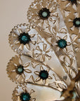 Pair of Mexican Tin Metal Peacocks