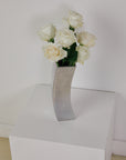 90s Curved Aluminium Chrome Vase