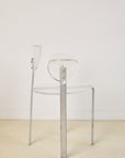 Set of x4 Lucite and Chrome 1980s Postmodern Dining Chairs