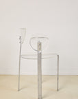 Single Lucite and Chrome 1980s Postmodern Dining Chair