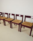 Set of x6 Carimate Dining Chairs Burgundy