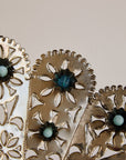 Pair of Mexican Tin Metal Peacocks
