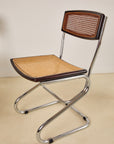Chrome and Rattan Dining Chairs