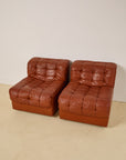 Patchwork Leather Lounge Chairs by DeSede 1970s