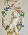 19th Century Porcelain Cherub Candleholder