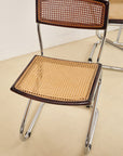 Chrome and Rattan Dining Chairs