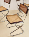 Chrome and Rattan Dining Chairs