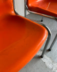 Set of x4 Orange Plastic Chairs