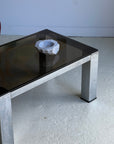 Smoked Glass and Chrome Coffee Table