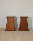 Pair of Vintage Tapered Wooden Pedestal Bedside Tables