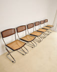Chrome and Rattan Dining Chairs