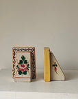 French Hand Painted Ceramic Bookends