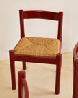 Set of x6 Oxblood Carimate Side Chairs by Vico Magistretti