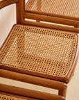 Italian Curved Back Cane Chairs