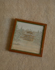 Vintage Japanese Hand-Embroidered Silk Landscape Art – Framed Set of 6