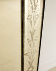 Large Venetian Glass Overmantle Mirror With Etched Frame