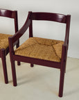 Set of x6 Carimate Dining Chairs Burgundy