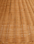 Floral Porcelain Lamp With Wicker Shade