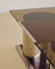 Chrome and Glass Coffee Table Forming Bar by Lodovico Acerbis