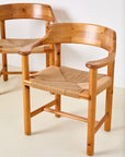 Set of 4 Rainer Daumiller Dining Chairs in Pine and Papercord, 1970s