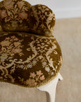 French Vintage Velvet Vanity Stool