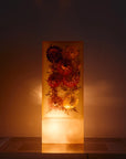 Vintage Resin Lamp With Dried Flowers