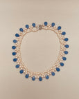 Vintage Cultured Pearl and Blue Glass Necklace