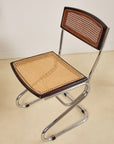 Chrome and Rattan Dining Chairs