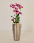 Small Ribbed Chrome Vase