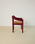 Set of x8 Burgundy Carimate Chairs by Vico Magistretti