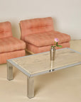 Carrara Marble and Chrome Coffee Table